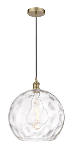 Athens Water Glass - 1 Light - 13 inch - Antique Brass - Cord hung - Pendant (616-1P-AB-G1215-14)