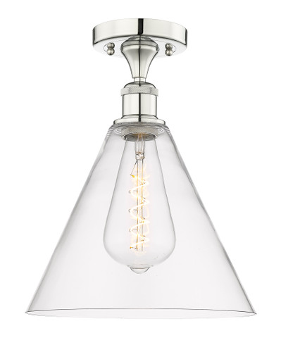 Berkshire - 1 Light - 12 inch - Polished Nickel - Semi-Flush Mount (616-1F-PN-GBC-122)