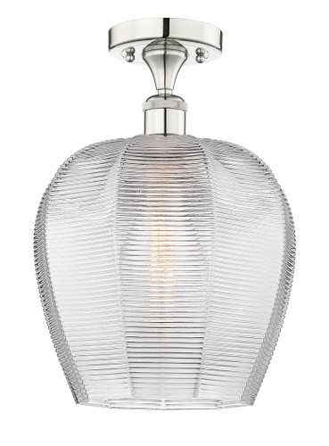 Norfolk - 1 Light - 12 inch - Polished Nickel - Semi-Flush Mount (616-1F-PN-G462-12)