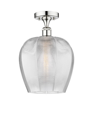 Norfolk - 1 Light - 12 inch - Polished Chrome - Semi-Flush Mount (616-1F-PC-G462-12)