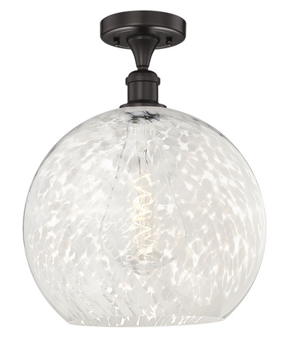 White Mouchette - 1 Light - 14 inch - Oil Rubbed Bronze - Semi-Flush Mount (616-1F-OB-G1216-14WM)