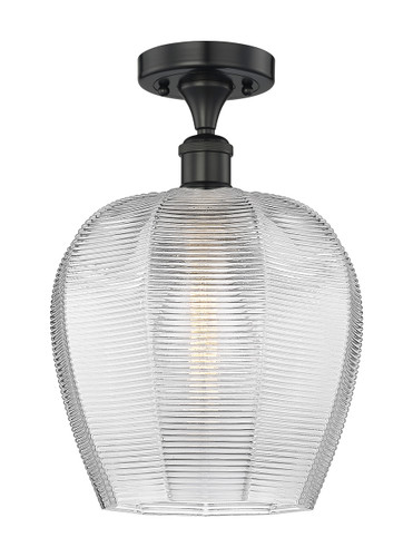 Norfolk - 1 Light - 12 inch - Matte Black - Semi-Flush Mount (616-1F-BK-G462-12)