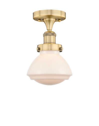 Olean - 1 Light - 7 inch - Brushed Brass - Semi-Flush Mount (616-1F-BB-G321)