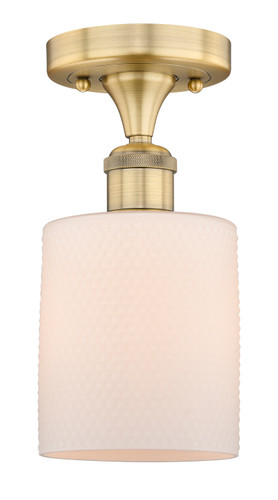 Cobbleskill - 1 Light - 5 inch - Brushed Brass - Semi-Flush Mount (616-1F-BB-G111)