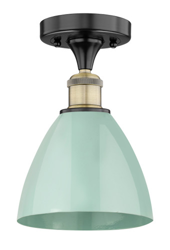 Plymouth - 1 Light - 8 inch - Black Antique Brass - Semi-Flush Mount (616-1F-BAB-MBD-75-SF)