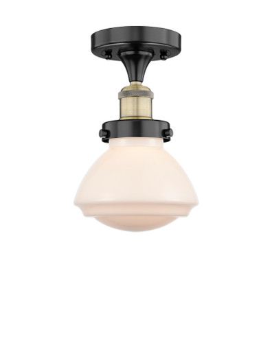 Olean - 1 Light - 7 inch - Black Antique Brass - Semi-Flush Mount (616-1F-BAB-G321)