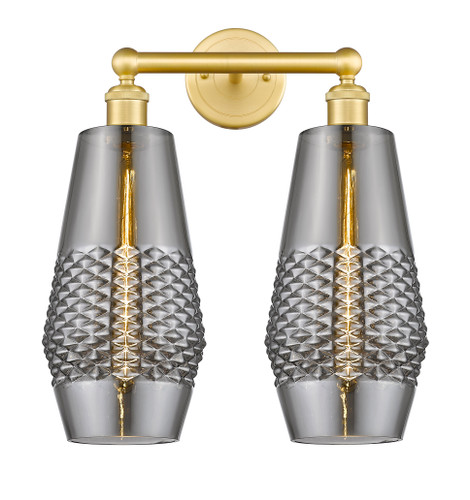 Windham - 2 Light - 16 inch - Satin Gold - Bath Vanity Light (616-2W-SG-G683-7)