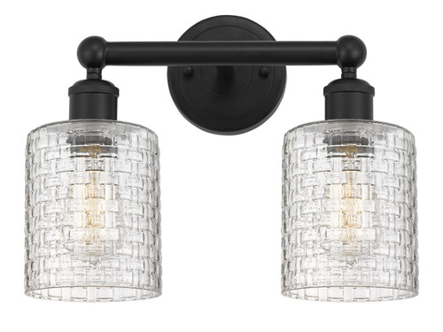 Cobbleskill - 2 Light - 14 inch - Matte Black - Bath Vanity Light (616-2W-BK-G112C-5CL)