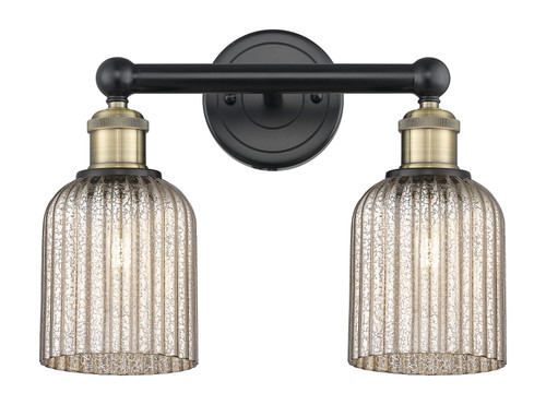 Bridal Veil - 2 Light - 14 inch - Black Antique Brass - Bath Vanity Light (616-2W-BAB-G559-5ME)