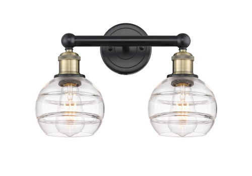 Rochester - 2 Light - 15 inch - Black Antique Brass - Bath Vanity Light (616-2W-BAB-G556-6CL)