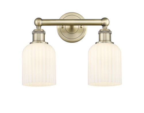 Bridal Veil - 2 Light - 14 inch - Antique Brass - Bath Vanity Light (616-2W-AB-G559-5GWH)