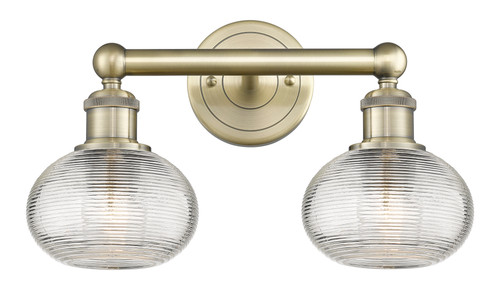Ithaca - 2 Light - 15 inch - Antique Brass - Bath Vanity Light (616-2W-AB-G555-6CL)