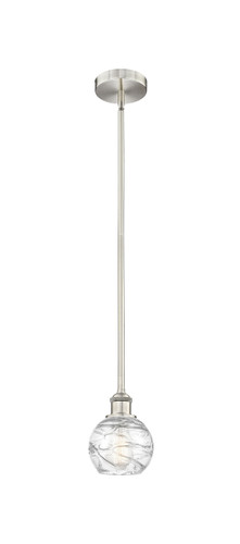 Athens Deco Swirl - 1 Light - 6 inch - Brushed Satin Nickel - Cord hung - Mini Pendant (616-1S-SN-G1213-6)