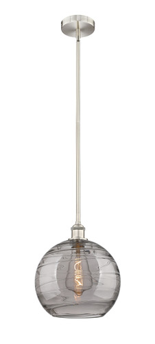 Athens Deco Swirl - 1 Light - 12 inch - Brushed Satin Nickel - Cord hung - Mini Pendant (616-1S-SN-G1213-12SM)