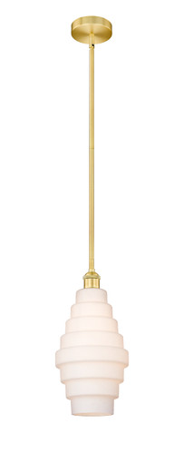 Cascade - 1 Light - 8 inch - Satin Gold - Cord hung - Mini Pendant (616-1S-SG-G671-8-LED)