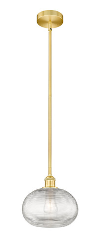 Ithaca - 1 Light - 10 inch - Satin Gold - Cord hung - Mini Pendant (616-1S-SG-G555-10CL)