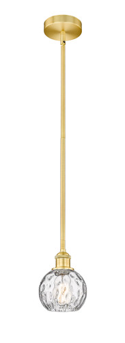 Athens Water Glass - 1 Light - 6 inch - Satin Gold - Cord hung - Mini Pendant (616-1S-SG-G1215-6-LED)