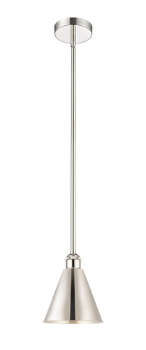 Berkshire - 1 Light - 8 inch - Polished Nickel - Cord hung - Mini Pendant (616-1S-PN-MBC-8-PN)