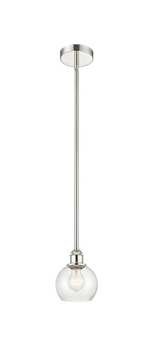 Athens - 1 Light - 6 inch - Polished Nickel - Cord hung - Mini Pendant (616-1S-PN-G124-6)