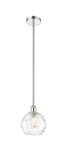 Athens Water Glass - 1 Light - 8 inch - Polished Nickel - Cord hung - Mini Pendant (616-1S-PN-G1215-8-LED)