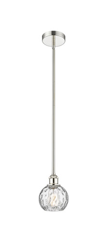 Athens Water Glass - 1 Light - 6 inch - Polished Nickel - Cord hung - Mini Pendant (616-1S-PN-G1215-6)