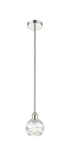 Athens Deco Swirl - 1 Light - 6 inch - Polished Nickel - Cord hung - Mini Pendant (616-1S-PN-G1213-6)