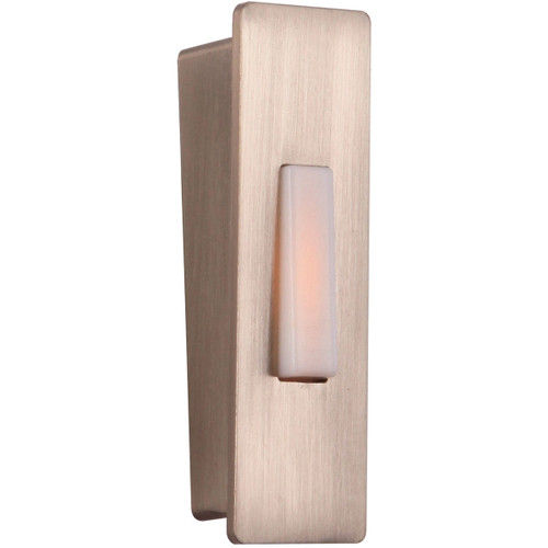 Surface Mount LED Lighted Push Button, Wedged in Brushed Polished Nickel (PB5006-BNK)