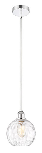 Athens Water Glass - 1 Light - 8 inch - Polished Chrome - Cord hung - Mini Pendant (616-1S-PC-G1215-8-LED)