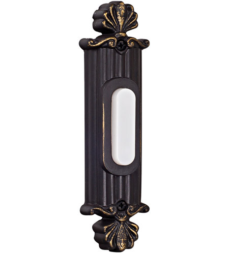 Surface Mount Straight Ornate LED Lighted Push Button in Antique Bronze (BSSO-AZ)