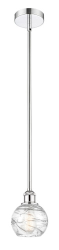 Athens Deco Swirl - 1 Light - 6 inch - Polished Chrome - Cord hung - Mini Pendant (616-1S-PC-G1213-6-LED)