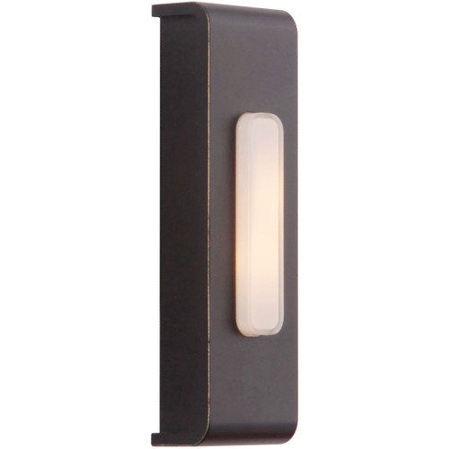 Surface Mount LED Lighted Push Button, Waterfall Edge Rectangle in Antique Bronze (PB5001-AZ)