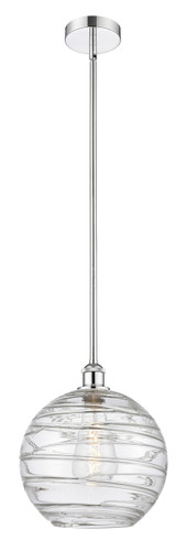 Athens Deco Swirl - 1 Light - 12 inch - Polished Chrome - Cord hung - Mini Pendant (616-1S-PC-G1213-12-LED)