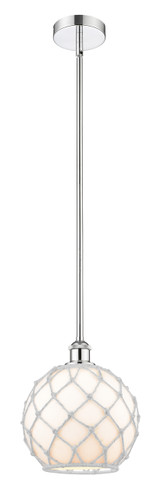 Farmhouse Rope - 1 Light - 10 inch - Polished Chrome - Cord hung - Mini Pendant (616-1S-PC-G121-10RW-LED)
