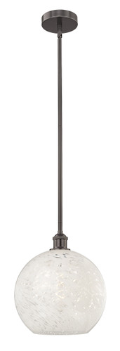 White Mouchette - 1 Light - 12 inch - Oil Rubbed Bronze - Stem Hung - Mini Pendant (616-1S-OB-G1216-12WM)