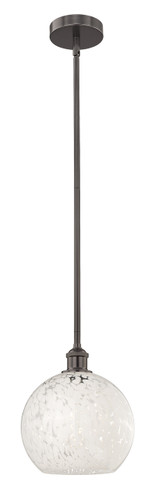 White Mouchette - 1 Light - 10 inch - Oil Rubbed Bronze - Stem Hung - Mini Pendant (616-1S-OB-G1216-10WM)