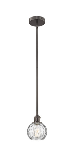 Athens Water Glass - 1 Light - 6 inch - Oil Rubbed Bronze - Cord hung - Mini Pendant (616-1S-OB-G1215-6-LED)