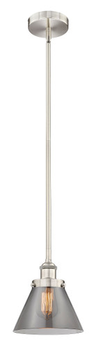 Cone - 1 Light - 8 inch - Brushed Satin Nickel - Cord hung - Mini Pendant (616-1SH-SN-G43)