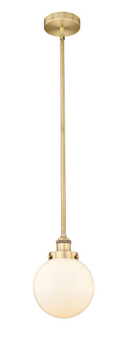 Beacon - 1 Light - 8 inch - Brushed Brass - Cord hung - Mini Pendant (616-1SH-BB-G201-8)