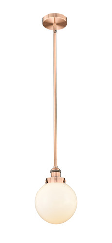 Beacon - 1 Light - 8 inch - Antique Copper - Cord hung - Mini Pendant (616-1SH-AC-G201-8-LED)
