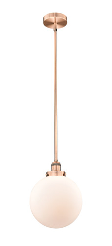 Beacon - 1 Light - 10 inch - Antique Copper - Cord hung - Mini Pendant (616-1SH-AC-G201-10-LED)