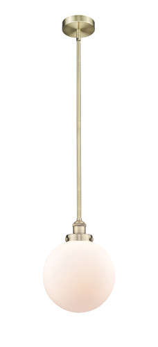 Beacon - 1 Light - 10 inch - Antique Brass - Cord hung - Mini Pendant (616-1SH-AB-G201-10)