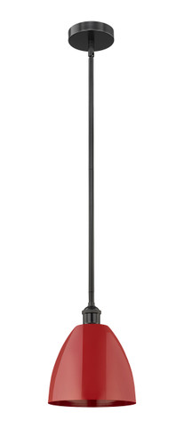 Plymouth - 1 Light - 9 inch - Matte Black - Cord hung - Mini Pendant (616-1S-BK-MBD-9-RD)