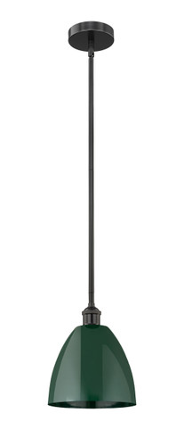 Plymouth - 1 Light - 9 inch - Matte Black - Cord hung - Mini Pendant (616-1S-BK-MBD-9-GR)