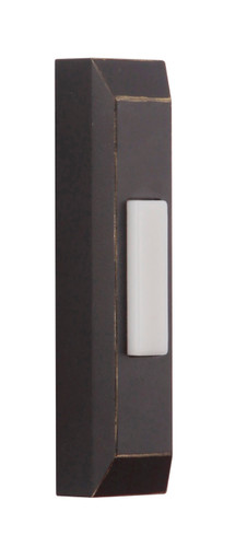 Surface Mount LED Lighted Push Button, Thin Rectangle Profile in Antique Bronze (PB5004-AZ)