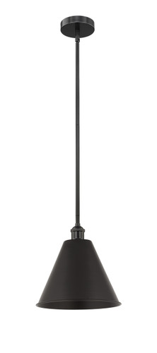 Berkshire - 1 Light - 12 inch - Matte Black - Cord hung - Mini Pendant (616-1S-BK-MBC-12-BK)