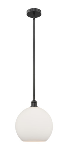 Athens - 1 Light - 12 inch - Matte Black - Cord hung - Mini Pendant (616-1S-BK-G121-12-LED)