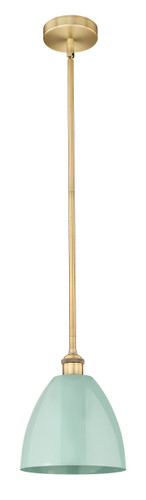 Plymouth - 1 Light - 9 inch - Brushed Brass - Cord hung - Mini Pendant (616-1S-BB-MBD-9-SF)