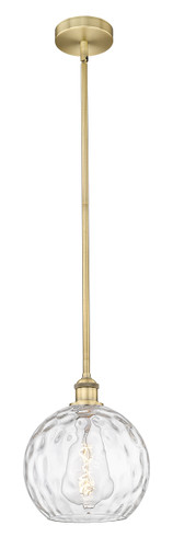 Athens Water Glass - 1 Light - 10 inch - Brushed Brass - Cord hung - Mini Pendant (616-1S-BB-G1215-10-LED)