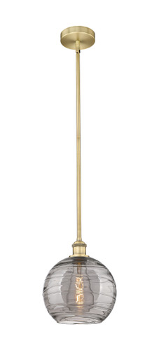 Athens Deco Swirl - 1 Light - 10 inch - Brushed Brass - Cord hung - Mini Pendant (616-1S-BB-G1213-10SM)