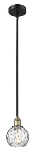 Athens Water Glass - 1 Light - 6 inch - Black Antique Brass - Cord hung - Mini Pendant (616-1S-BAB-G1215-6)